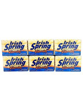 Vintage Irish Spring Soap Vitamins 4 Oz Bars Lot Of 6 Discontinued Retired New